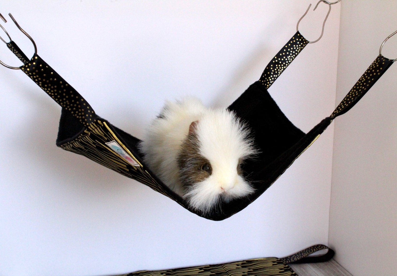 Gold & Black Pet Hammock Guinea Pig Hammock Pet Furniture