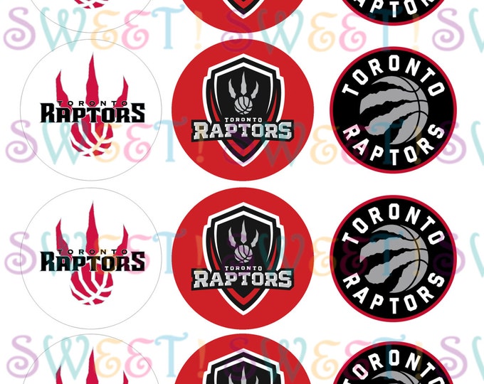 Edible Toronto Raptors Cupcake, Cookie or Oreo Toppers - Wafer Paper or Frosting Sheet