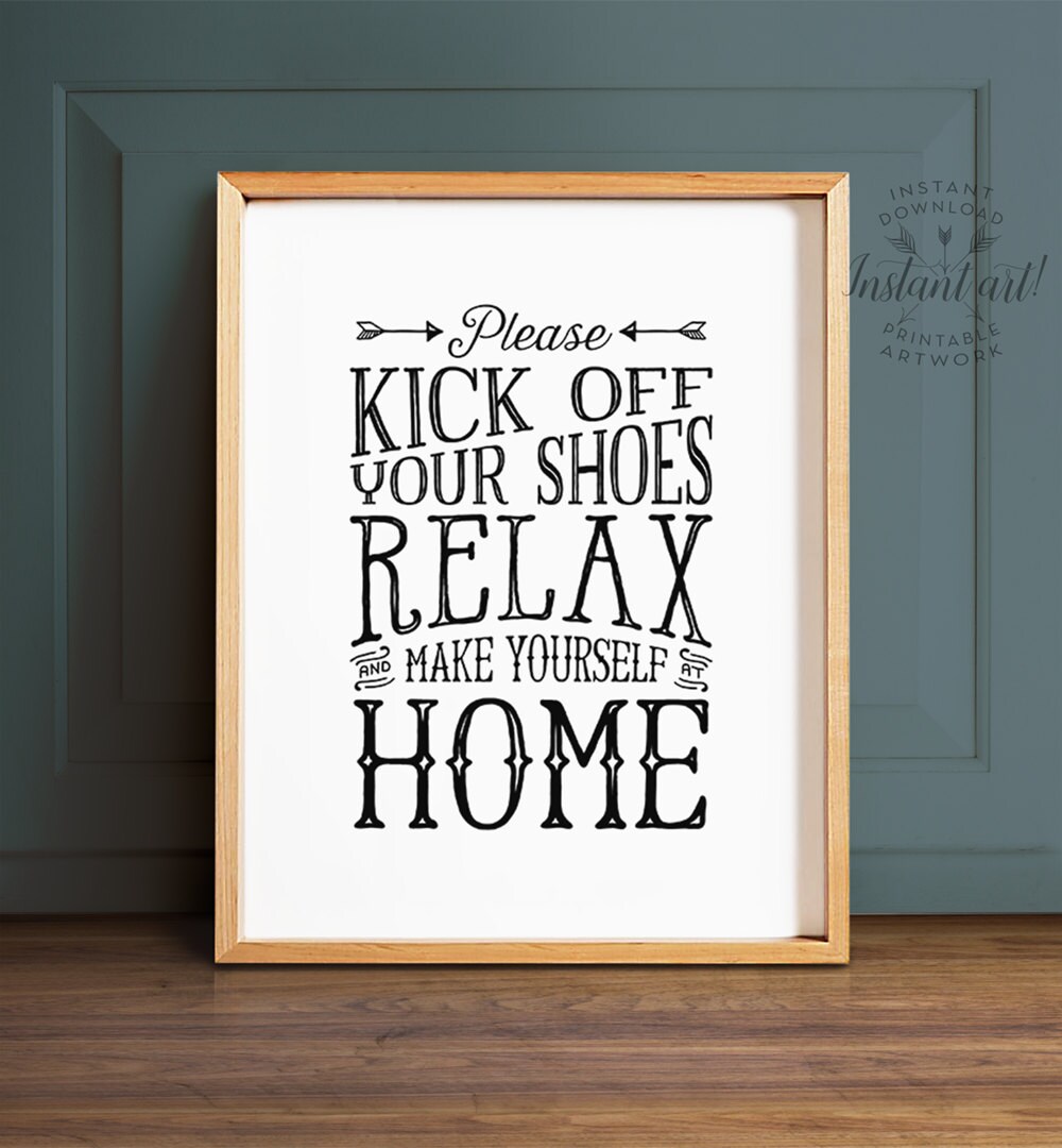 Take your shoes off sign kick off your shoes PRINTABLE art