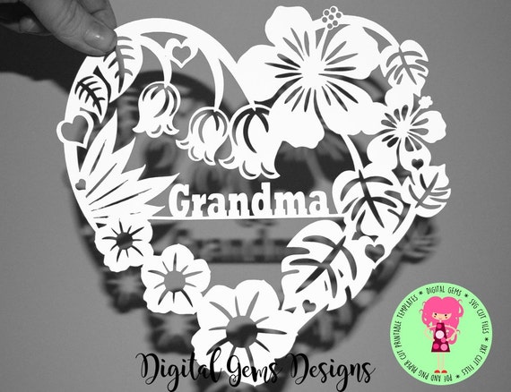 Download Grandma Flower Papercut Template SVG / DXF Cutting by ...
