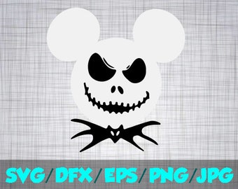Disney Halloween SVG Decal Cutting File / Clipart iron on, Eps, Dxf, Png, and Jpeg Cricut Silhouette Mickey Jack Nightmare before christmas