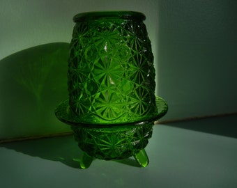 Daisy and Button Emerald Green Fairy Lamp ~ Two Piece