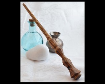 12 1/8" No. 222/300, 'Zebrabocote', Harry Potter wand inspired Magic wood Wand, Custom Wand, wands, wooden