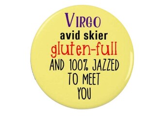Ghostbusters - Jillian Holtzmann - Virgo, Avid Skier - Pin Back Badge/Fridge Magnet