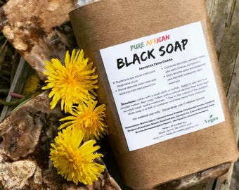 Two (2) African Black Soap, Black African Soap, African Soap, Black Soap, Black Soap Shampoo, Raw Black Soap, Natural Soap, Shampoo Bar, 4oz