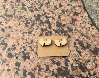 Wu-Tang Clan Earring Laser Engraved Hip Hop Earrings Music Stud Super Star Wooden Earring Handmade Earring X 1 Pair