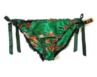 Unique Tie Side Satin Panties by Thrill Factory - Vintage