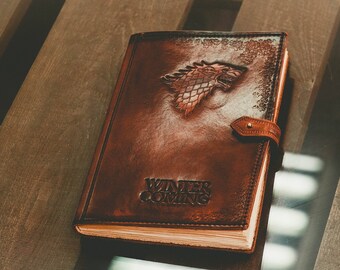 Gift for him Gift for the husband gift for boyfriend gift for men anniversary gift for her leather gift game of thrones leather notebook