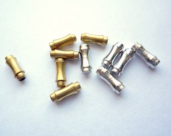 20 vintage hat pin clutches, 10 mm brass or silver tone plated bullet stick pin stoppers