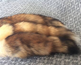fluffy animal fox tail with metal anal butt plug cosplay sand fur colour