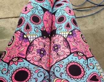 Sugar Skull Leggings - Workout Leggings - Fitness Tights