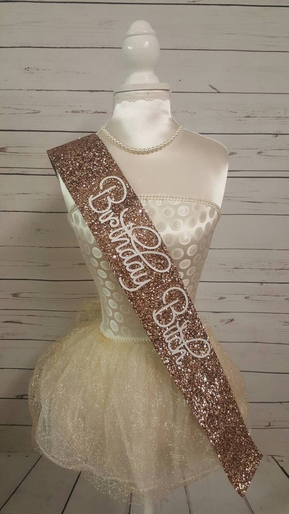 Birthday Sash Birthday Goddess gold glitter by NoraKatie on Etsy