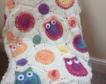 Crochet owl blanket | Etsy