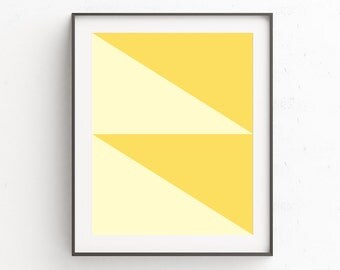 Yellow Wall Poster, Geometric Wall Poster, Gallery Printable, Yellow Wall Art Decor, Triangles, Geometric Decor, Modern Art Print, Download