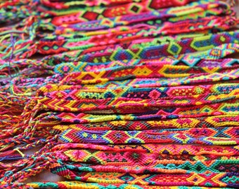 Friendship bracelet whosale set of 100, 24, 12 or 6 pieces / boho gypsy hippie bracelet / embroidered bracelet / knotted handmade bracelet