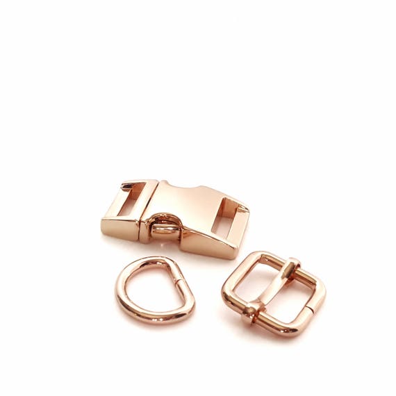 5/8 inch 16mm Rose Gold Dog Collar Hardware Set Rose Gold