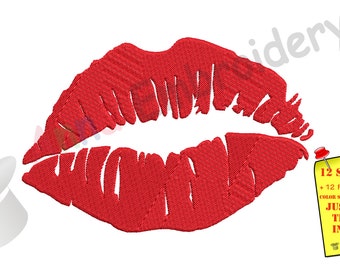 Red Lips Embroidery Design-Woman Lips Pattern-Instant Download-PES