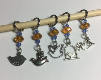 Bird Stitch Markers, Medium, Knitting, Knit