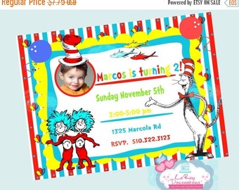 Items similar to Dr. Seuss First Birthday Party Invitation on Etsy
