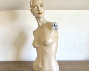Vintage Mannequin; Female Mannequin Torso with Head; Table Top Mannequin; Mannequin Bust; Vintage Female Mannequin; Mannequin Upper Body
