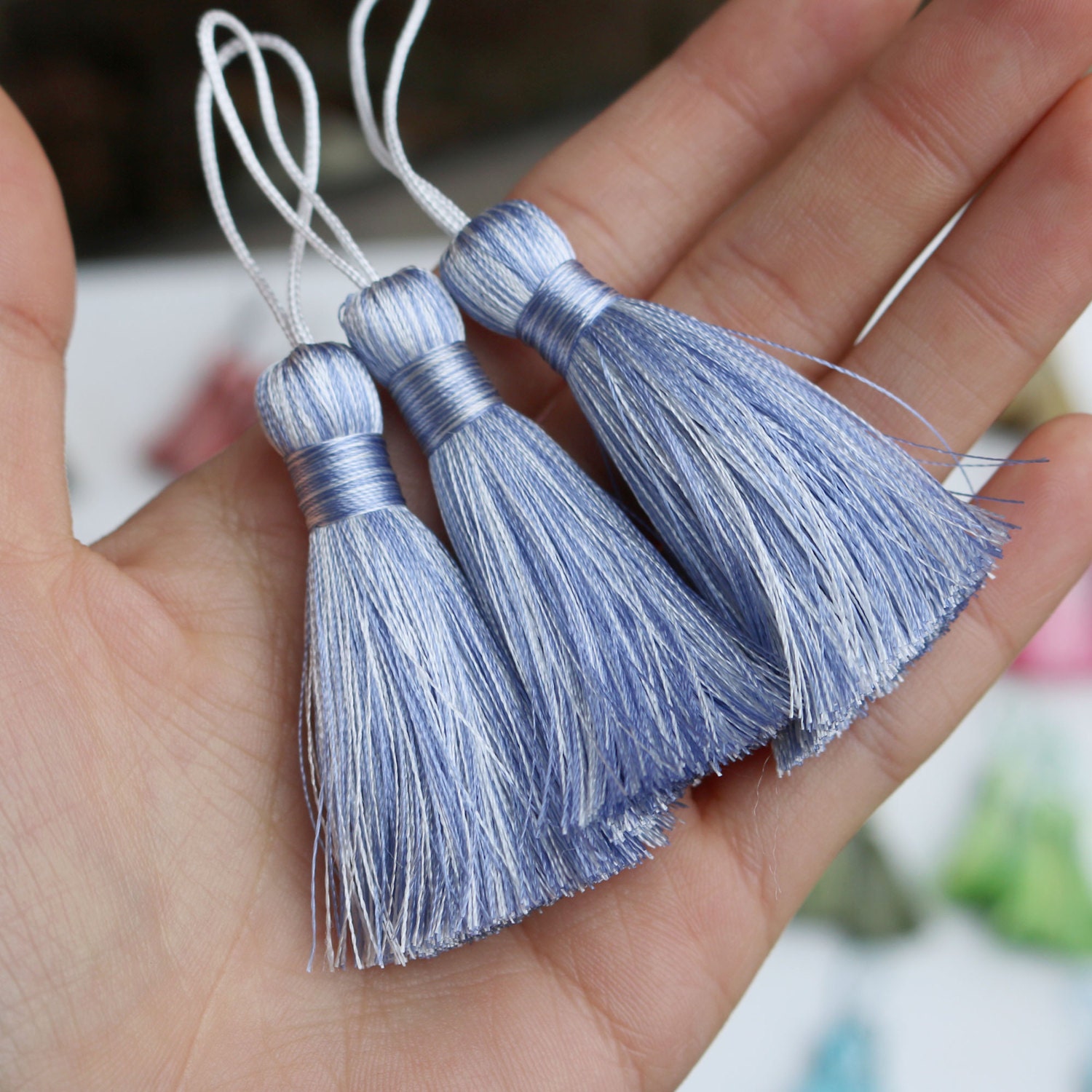 Light Blue Tassel Mixed Color Tassel Blue Tassel Light