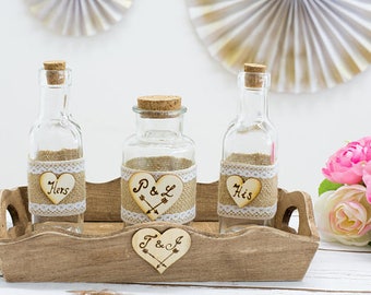 Unity Sand Ceremony Set Nautical Wedding Beach wedding Starfish Jars Personalized Unity Sand Jars nautical Wedding Rustic decoration