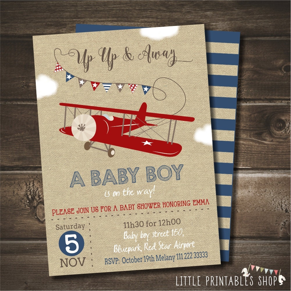 Airplane Baby Shower Invitation With Free By Littleprintablesshop Airplane Baby Shower Invitation Templates