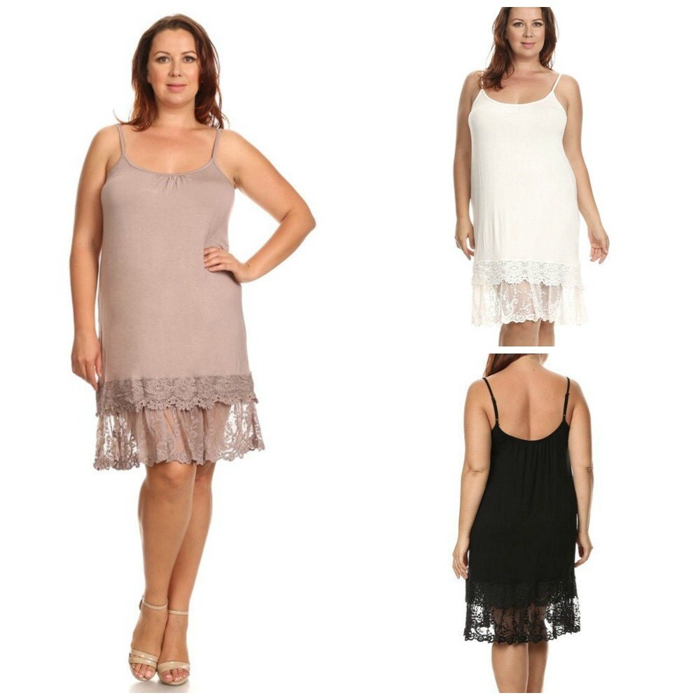 Lace Slip extender PLUS SIZE for dress skirt to make longer