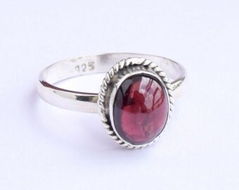 Garnet Ring, Garnet Stone Ring, Silver Ring, Solid Sterling Silver Ring, Sterling Silver Ring,size 3 4 5 6 7 8 9 10 11 12 13