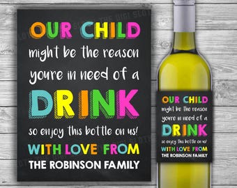 Teacher Appreciation Printable Wine Label Our Child Might Be