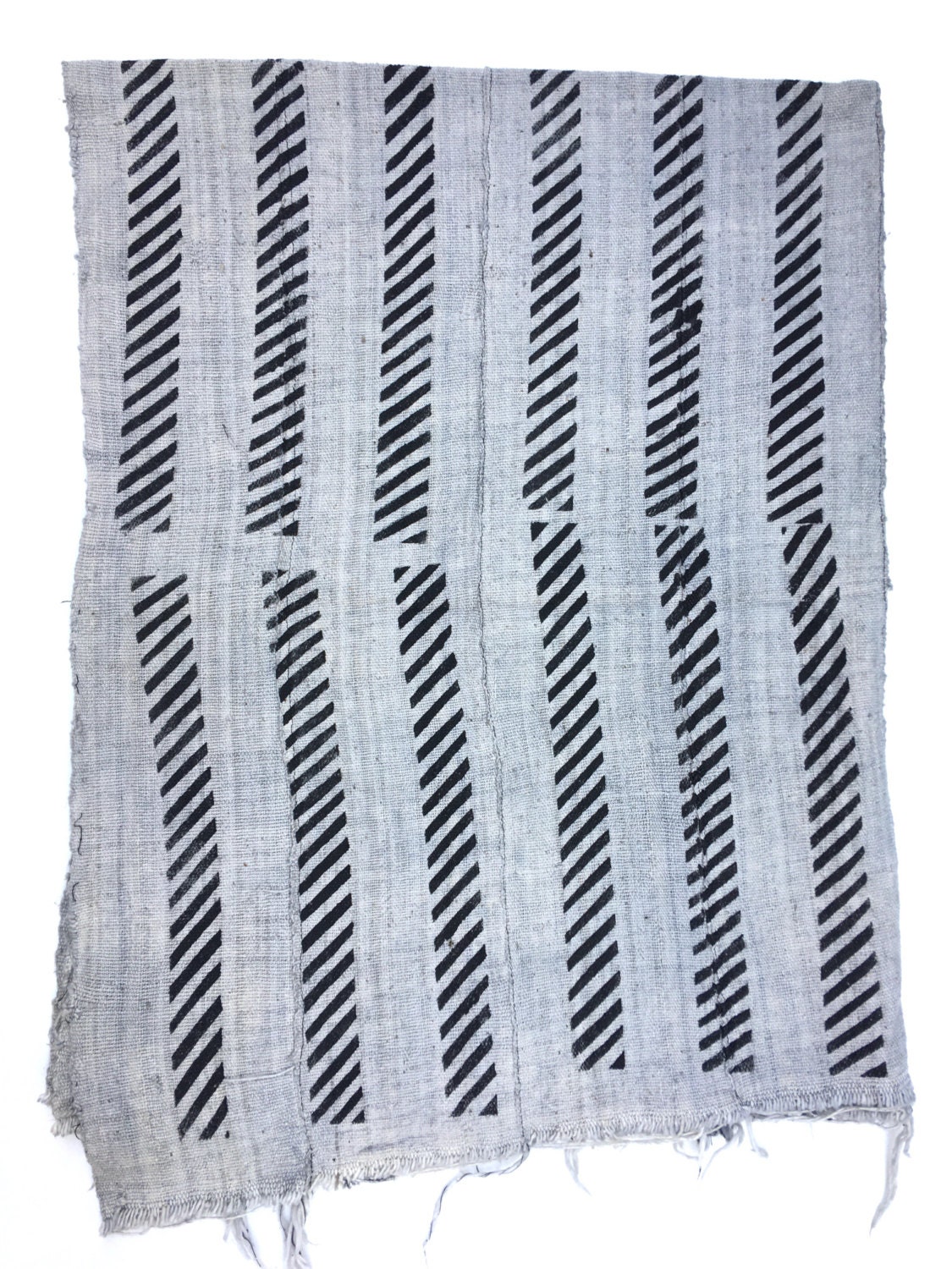 Mud Cloth Gray Boho Print Hand printed African fabric