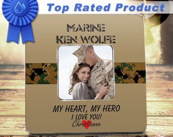 Marine Girlfriend Marine Wife USMC Family Semper Fi USMC Wife Marine GF Usmc Girlfriend Usmc Wife Custom Marine Frame My Heart My Hero