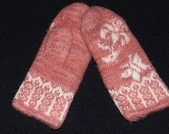 Mittens from angora wool, warm Mittens , knitted Mittens , baby mittens
