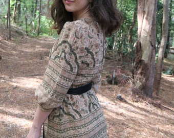 Vintage Neutral Paisley Dress
