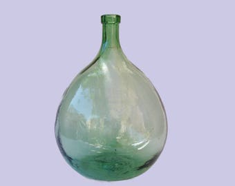 French vintage demijohn 10 liters, green demijohn, dame-jeanne 10 litres, demijohn bottle