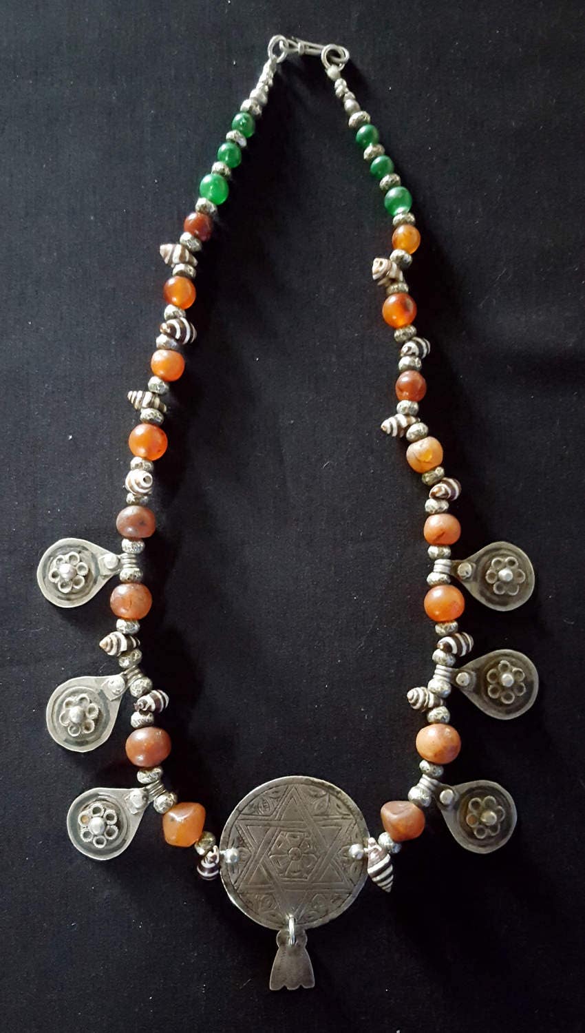 Morocco Beautiful silver necklace made with carnelian