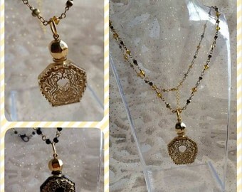 Vintage lucite perfume pendant necklace