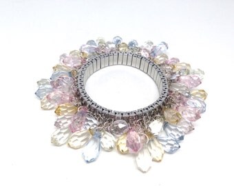 Gorgeous Colored Dangle CHA CHA Vintage Estate Stretch Bracelet