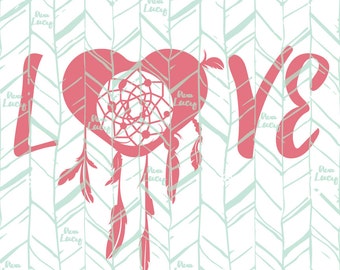 Valentine SVG File, Dreamcatcher SVG, Love SVG - Cricut file, Digital Download
