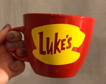 1- Gilmore Girls inspired Luke's Mug with Vinyl Logo Decal