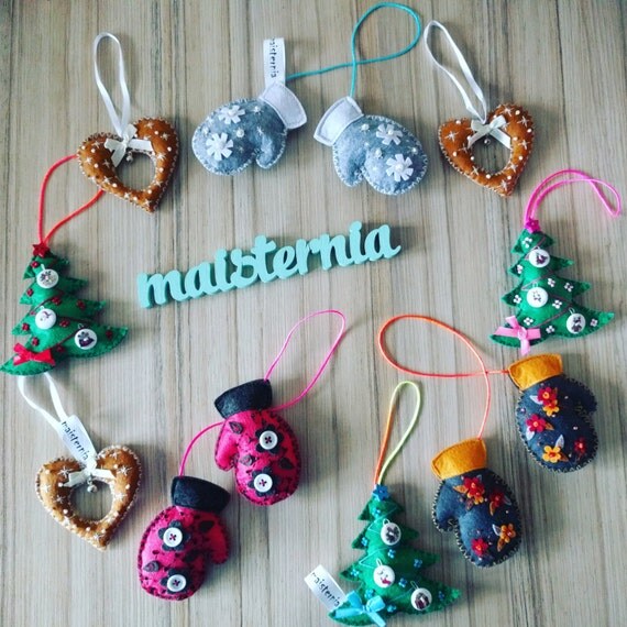 Items similar to Christmas Felt Ornaments on Etsy