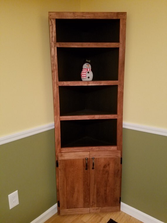 Items similar to Corner Shelf with doors on Etsy