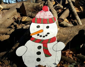 Pallet snowman, Outdoor snowman, Christmas decor, Outdoor Christmas decorations, Pallet board snowman
