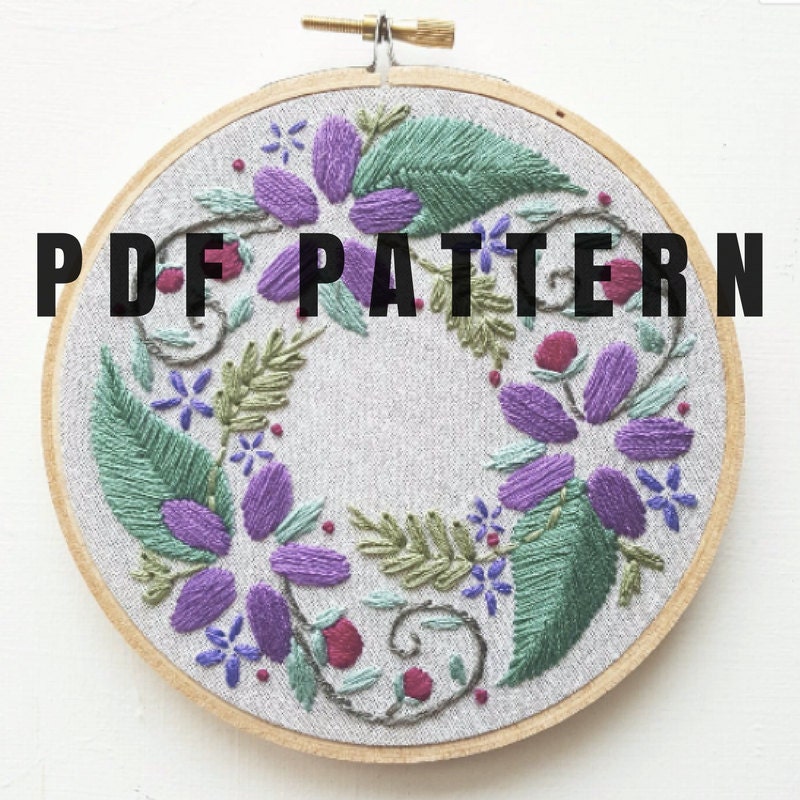 embroidery wreath designs pattern free