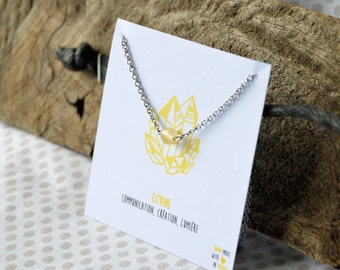 Citrine necklace stainless steel