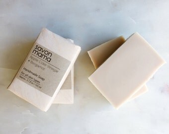 Savon Mama Apple Cider Vinegar Bergamot Soap, balances skin PH, all skin types, vaginal wash, acne prone skin, blemishes, anti-age