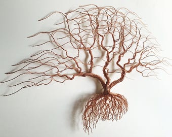 Huge Metal Wall Art, Original Bonsiree Handmade Tree Sculpture 110x68x12 cm