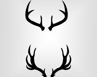 Deer Antlers, Outline, Silhouette, Cutout, Vector art, Cricut, Silhouette Cameo, die cut, instant download, Digital Cut, Print Files, Svg