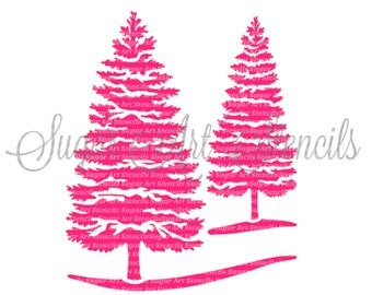 Pine tree stencil | Etsy