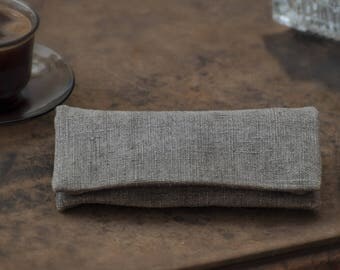 Tobacco pouch, light brown tapestry fabric, semi waterproof upholstery fabric, handmade cigarette case, rolling tobacco holder, gift for him